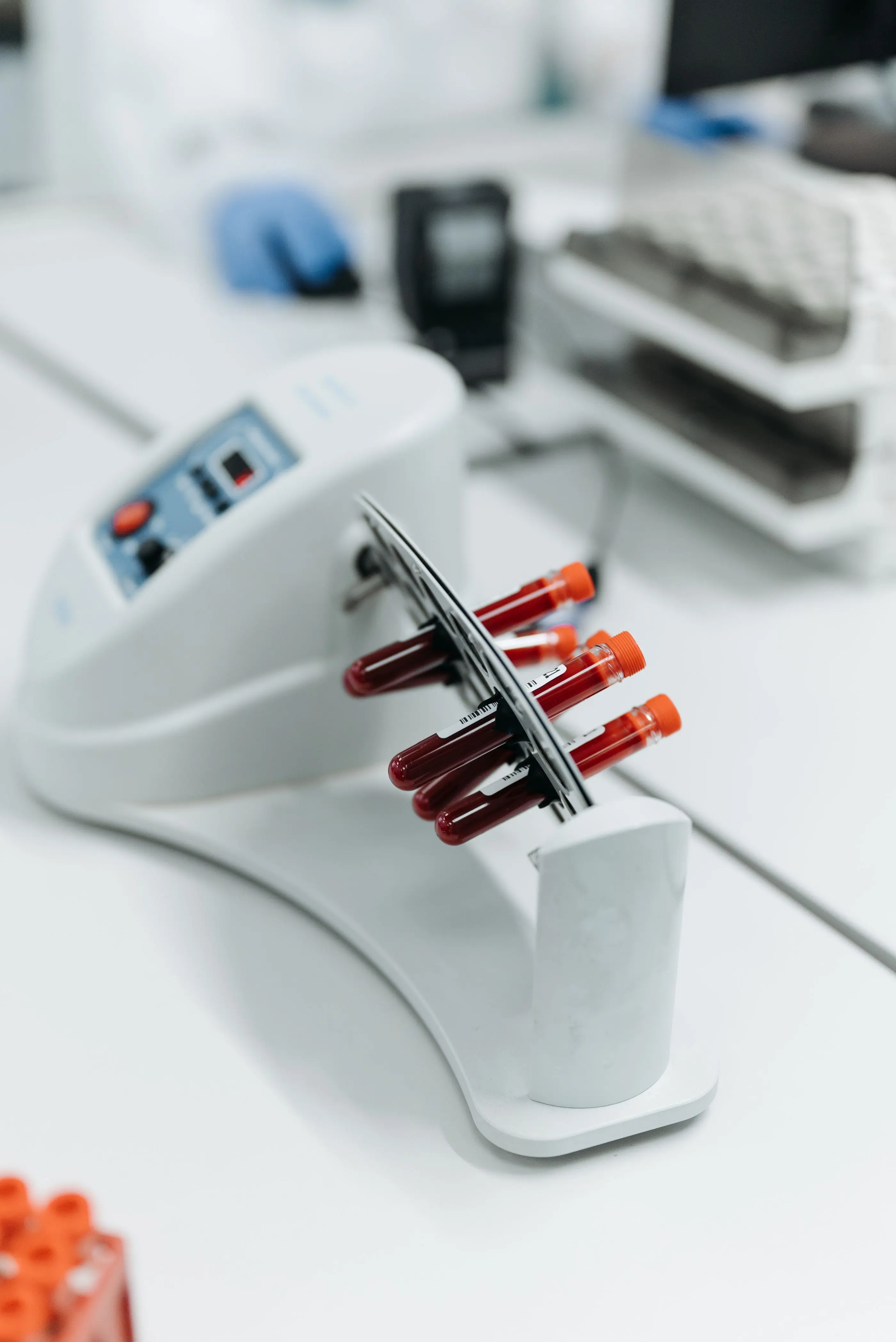 Sample tubes loaded into the laboratory's centrifuge