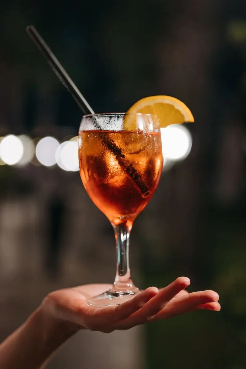 A spritz with a slice of orange