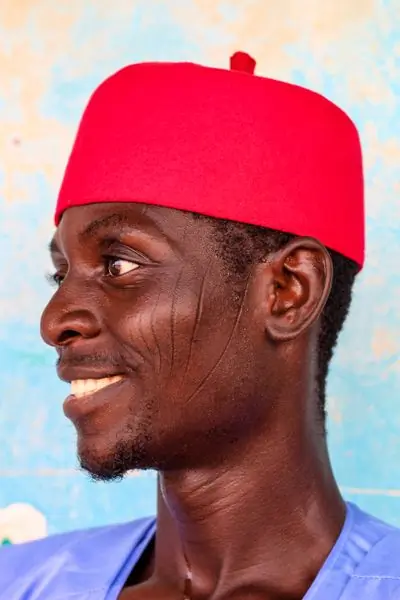 A guest in a red cap