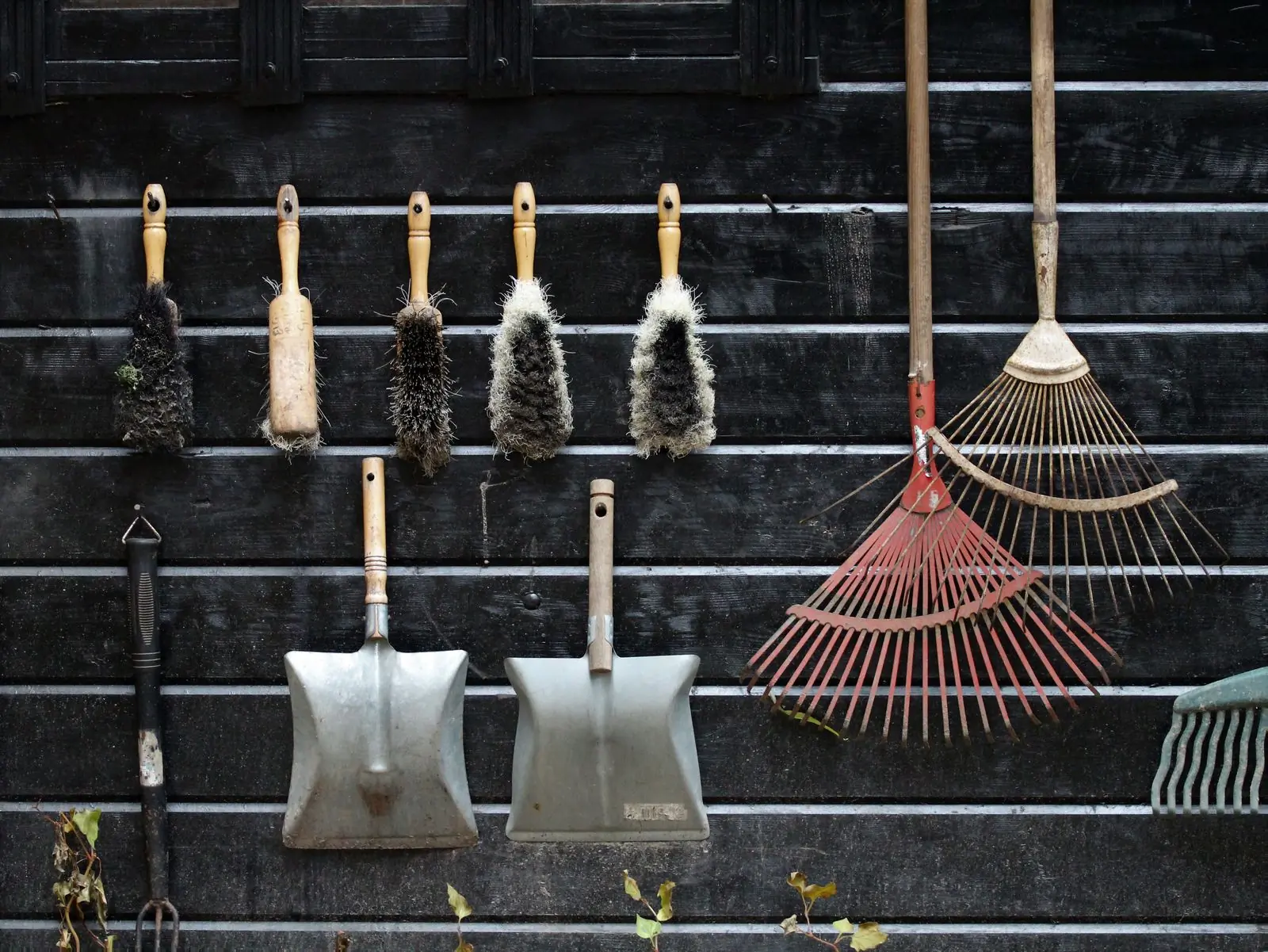 Hand tools on the wall at the Grove yard