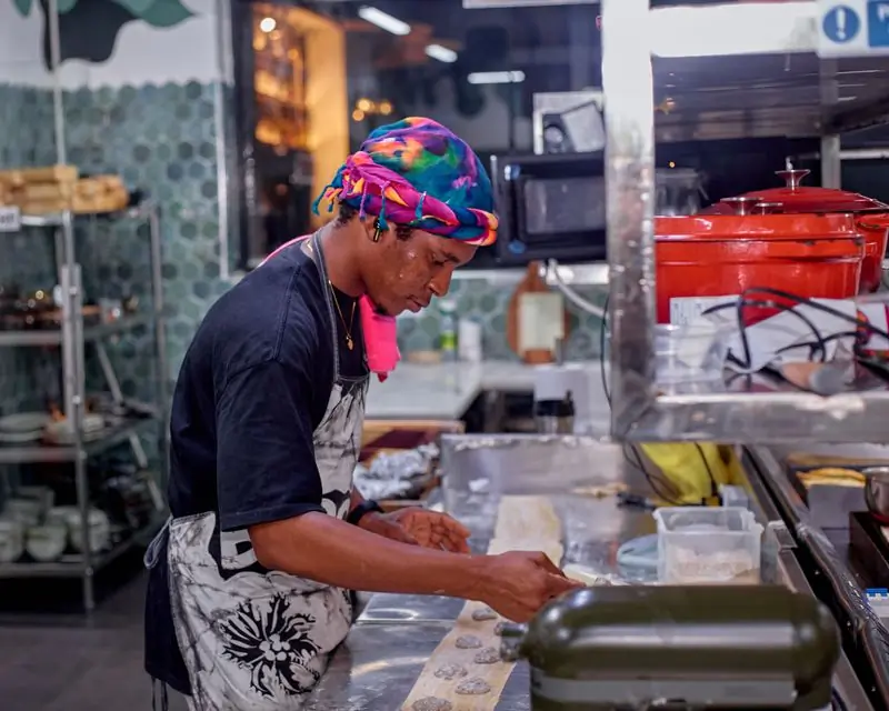 Lydia Owusu in the kitchen at Hearth