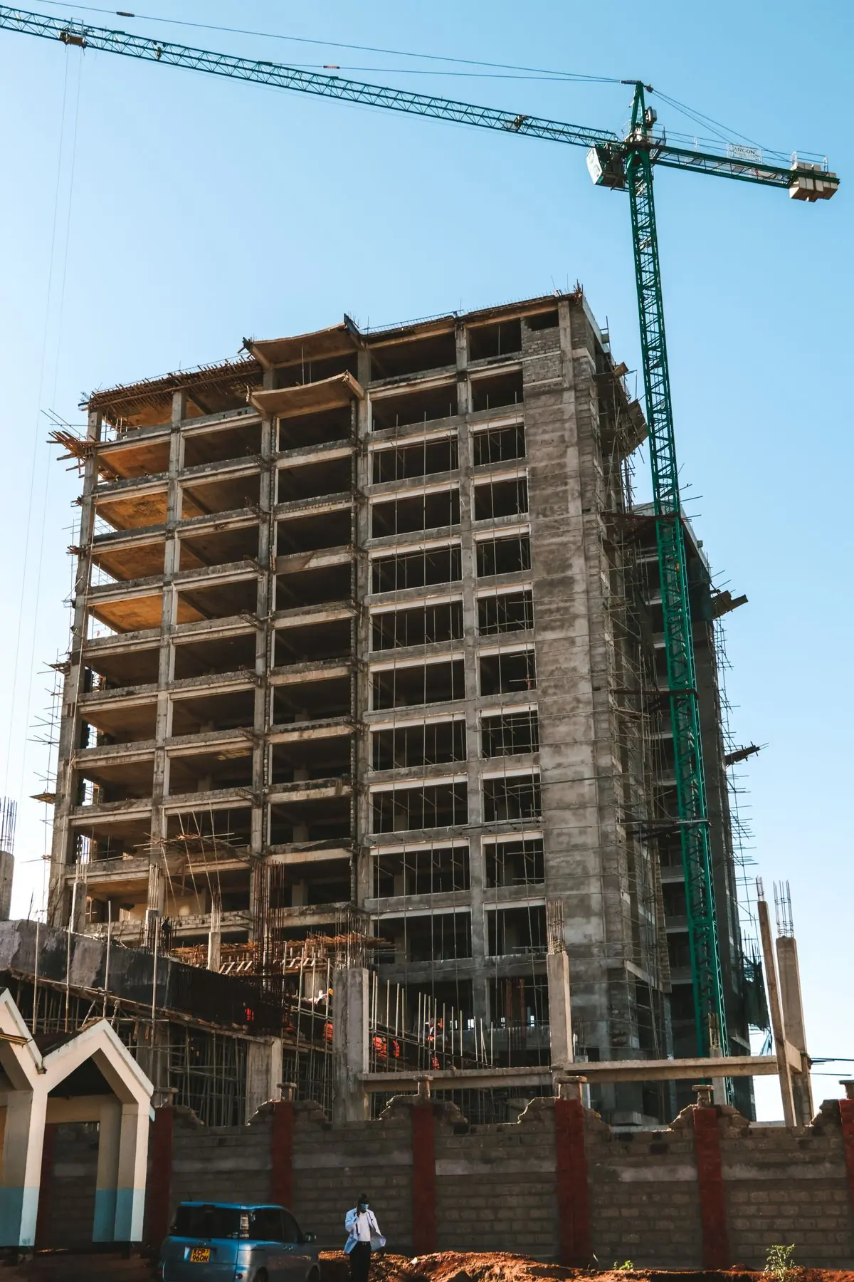 The concrete frame of the block before fit-out
