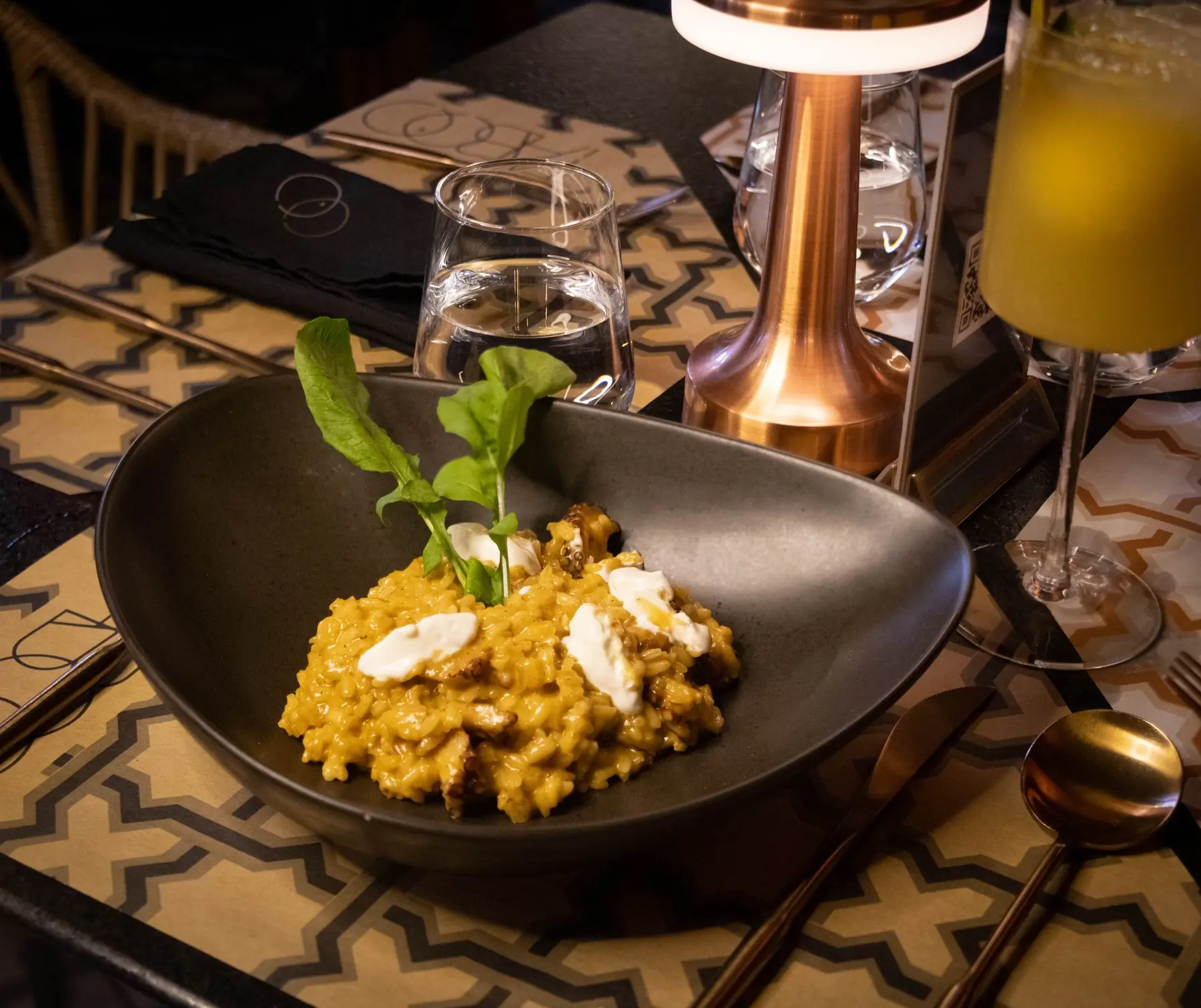 Smoked mushroom risotto