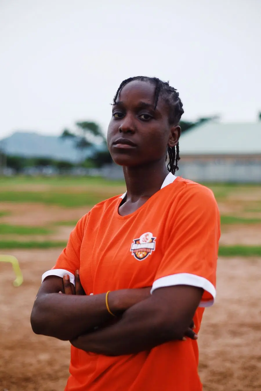 Afia Danso, head of tennis, in her training kit at the courts