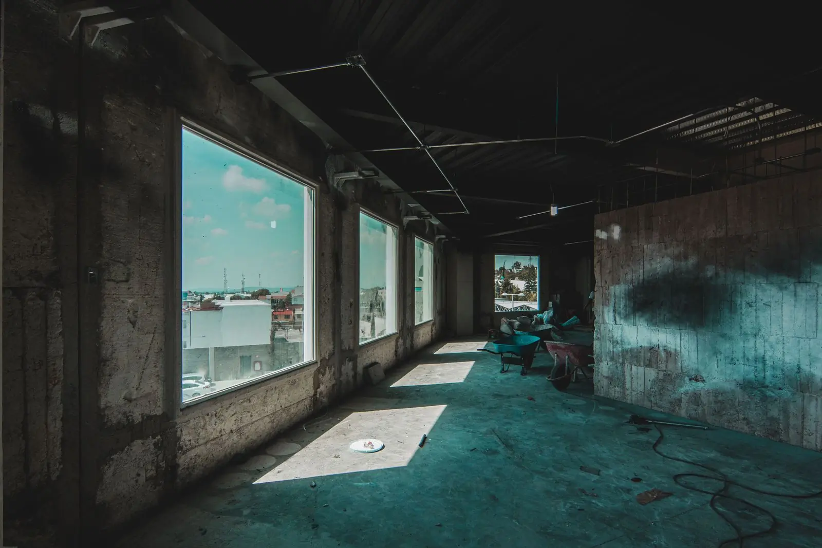 A building interior part way through a strip-out