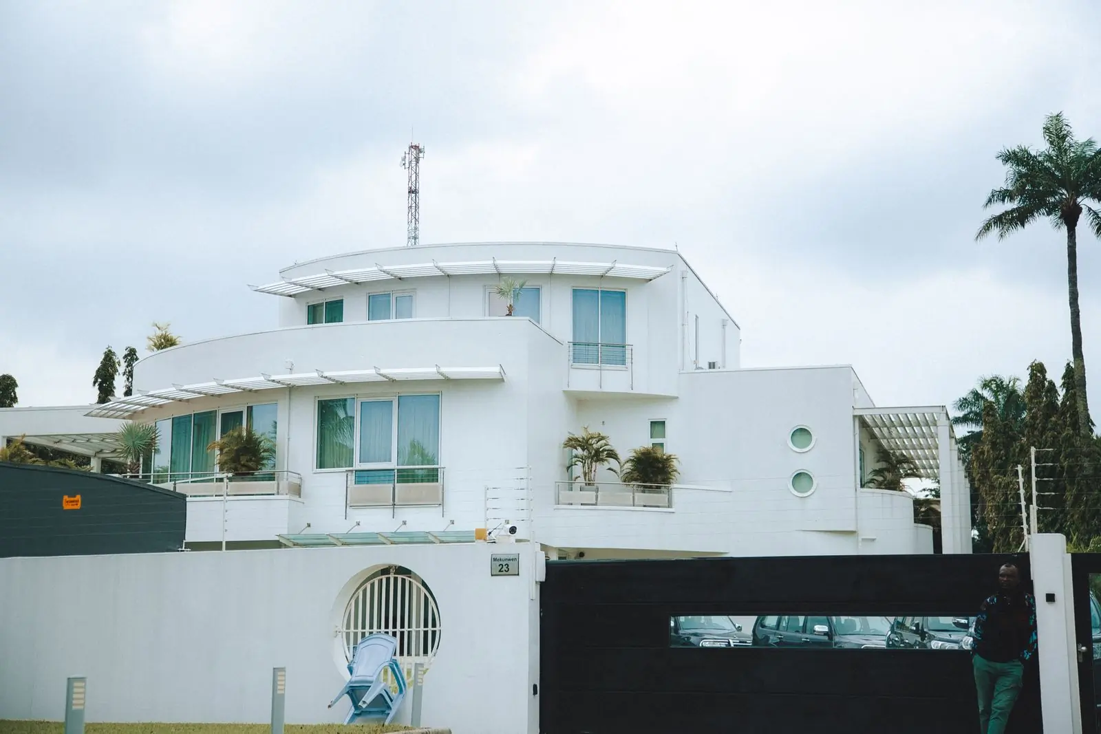 A modern villa and its planted compound in Greater Accra