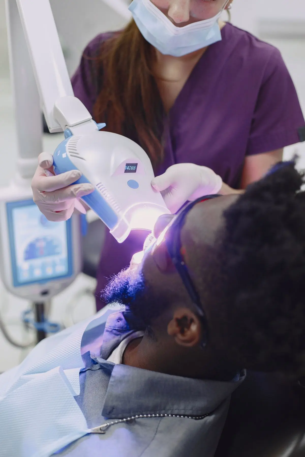 A whitening treatment under way in one of the surgeries