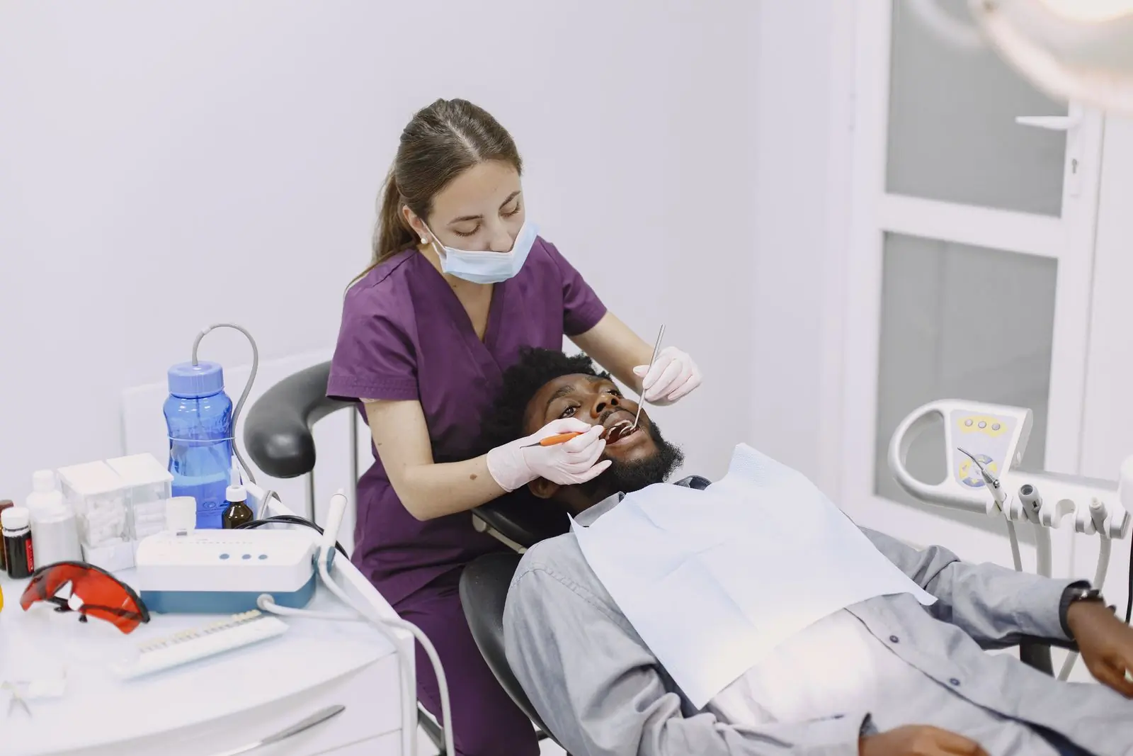 A treatment under way in one of the practice's surgeries