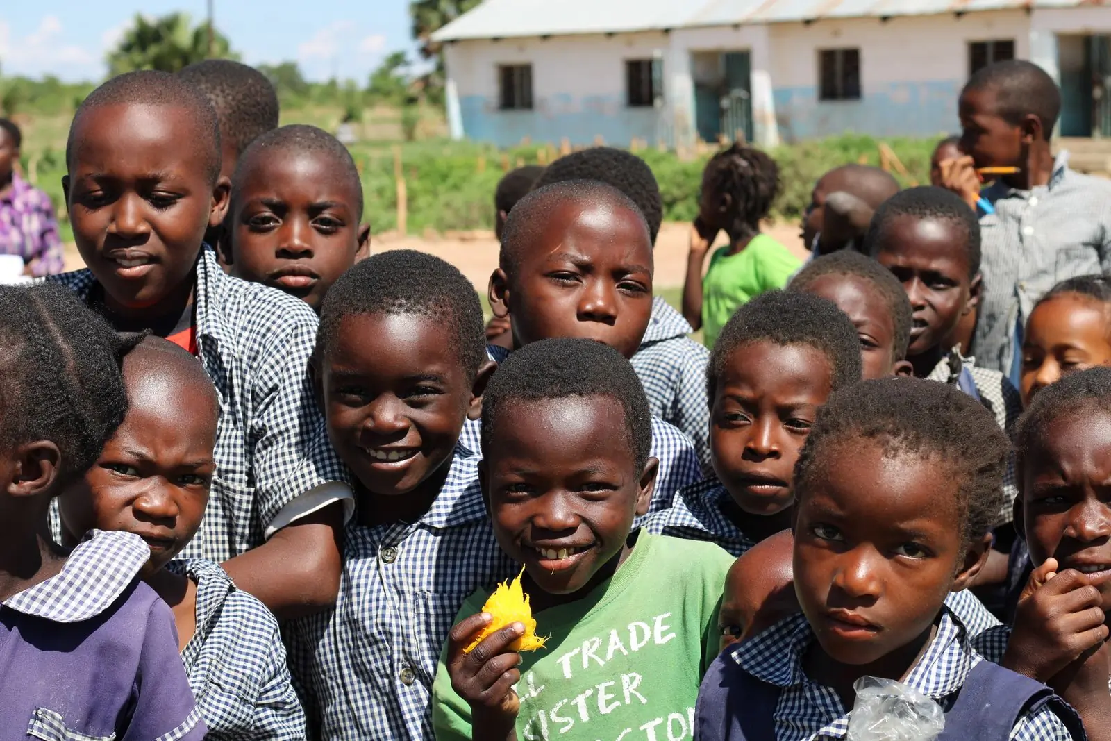 Children in the schoolyard at one of the hospital's outreach clinics
