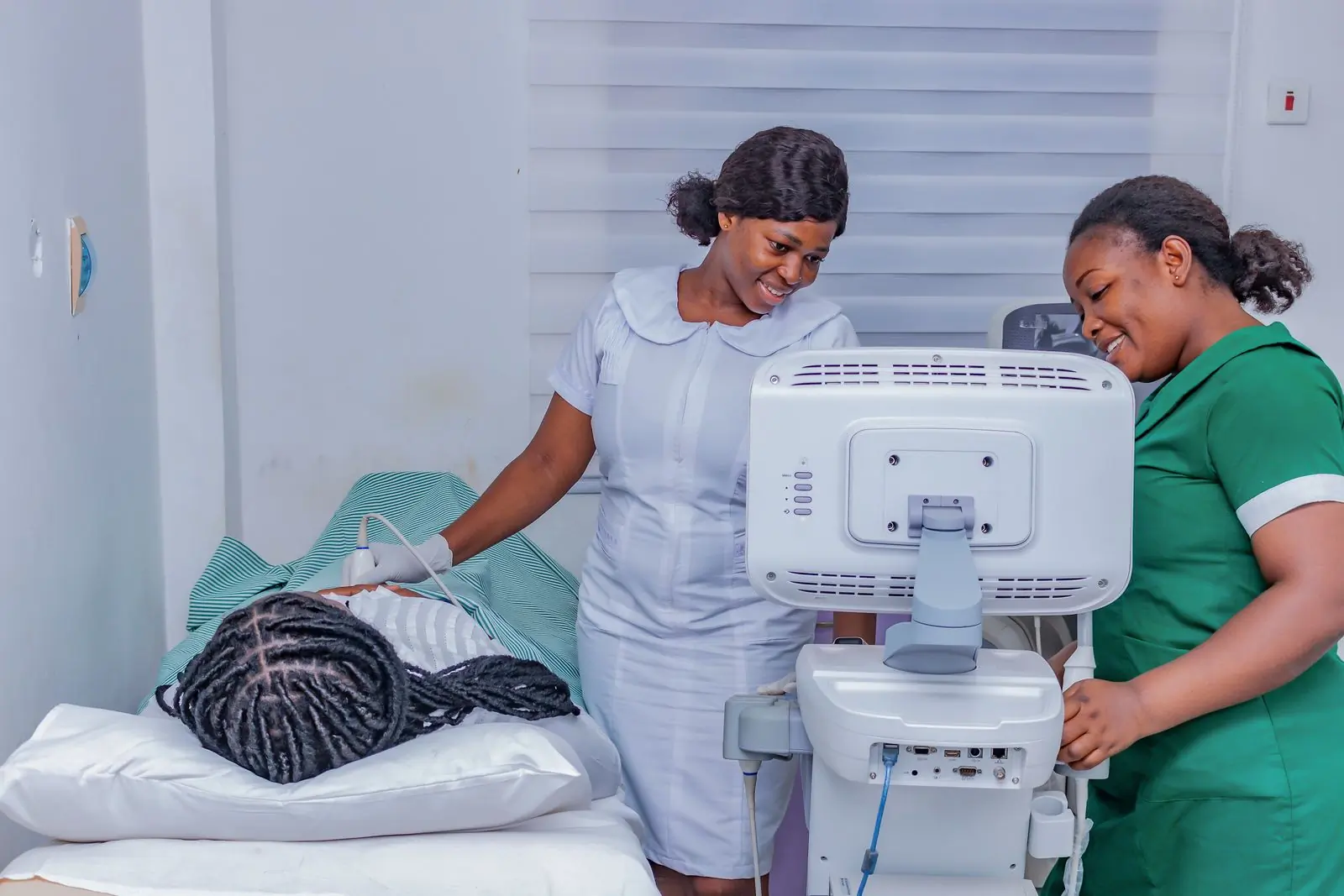 Sonographers at work in the hospital's own imaging suite