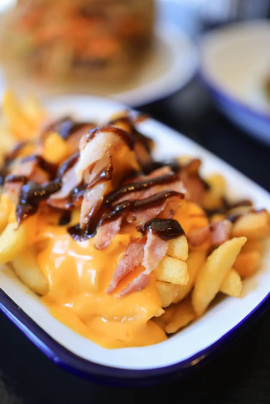 Thick-cut yam fries with a dipping sauce