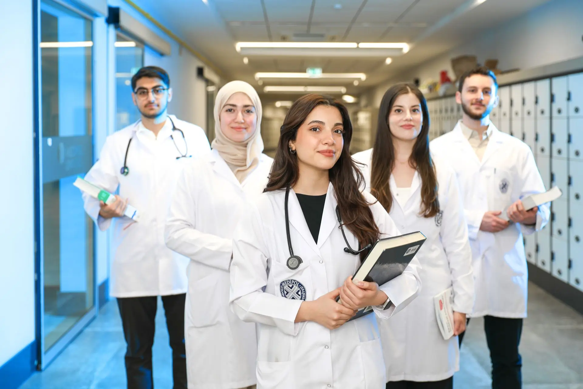 The centre's clinical team gathered in the main corridor