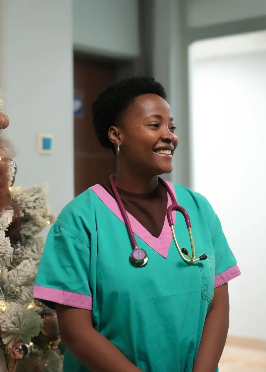A nurse on the ward corridor
