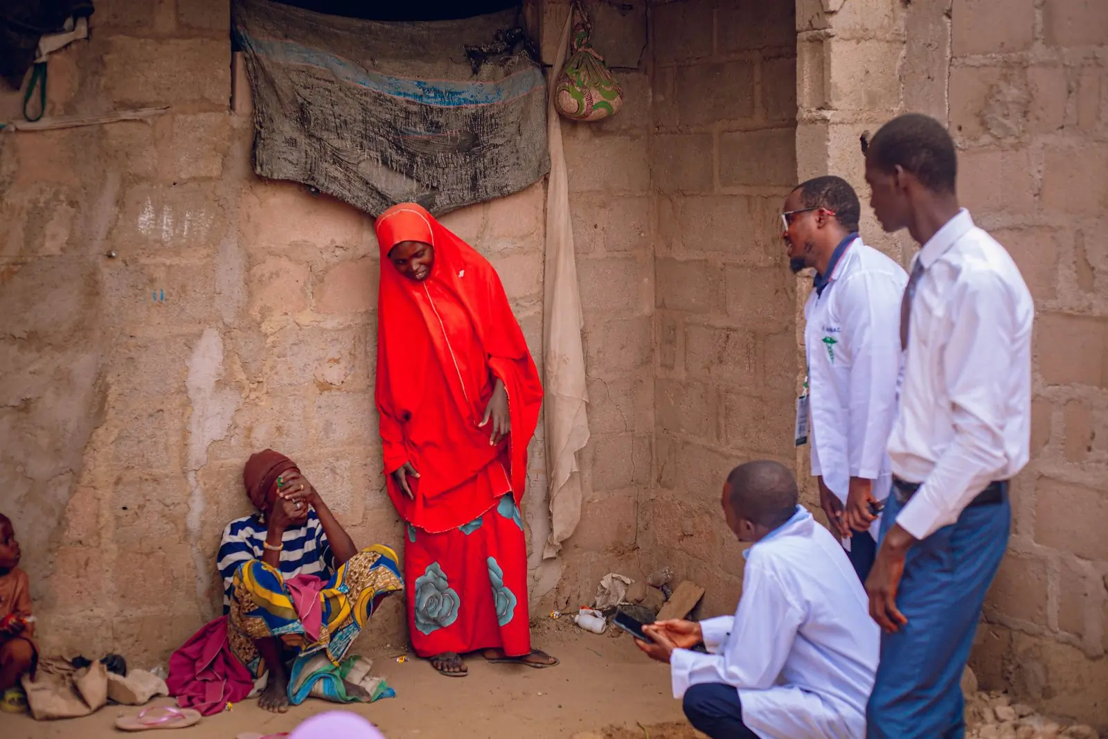 The hospital's outreach team visiting a village outside Ho