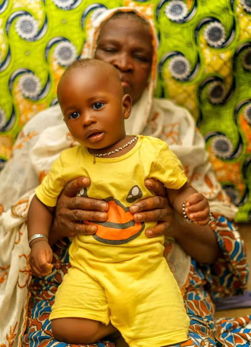 A grandmother with her grandson, born at the hospital
