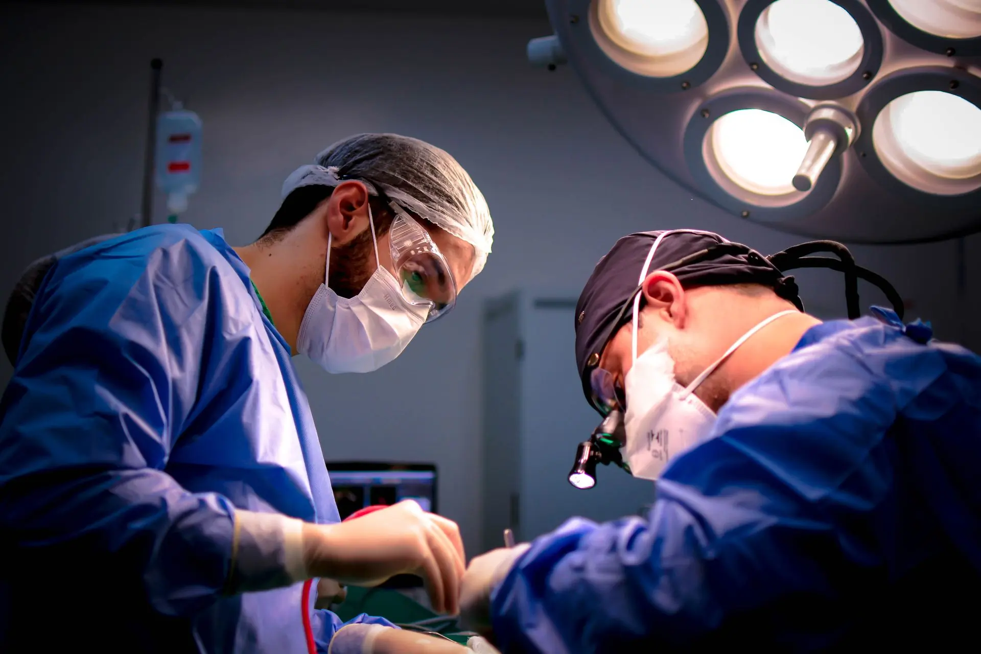 The surgical team mid-procedure in theatre two
